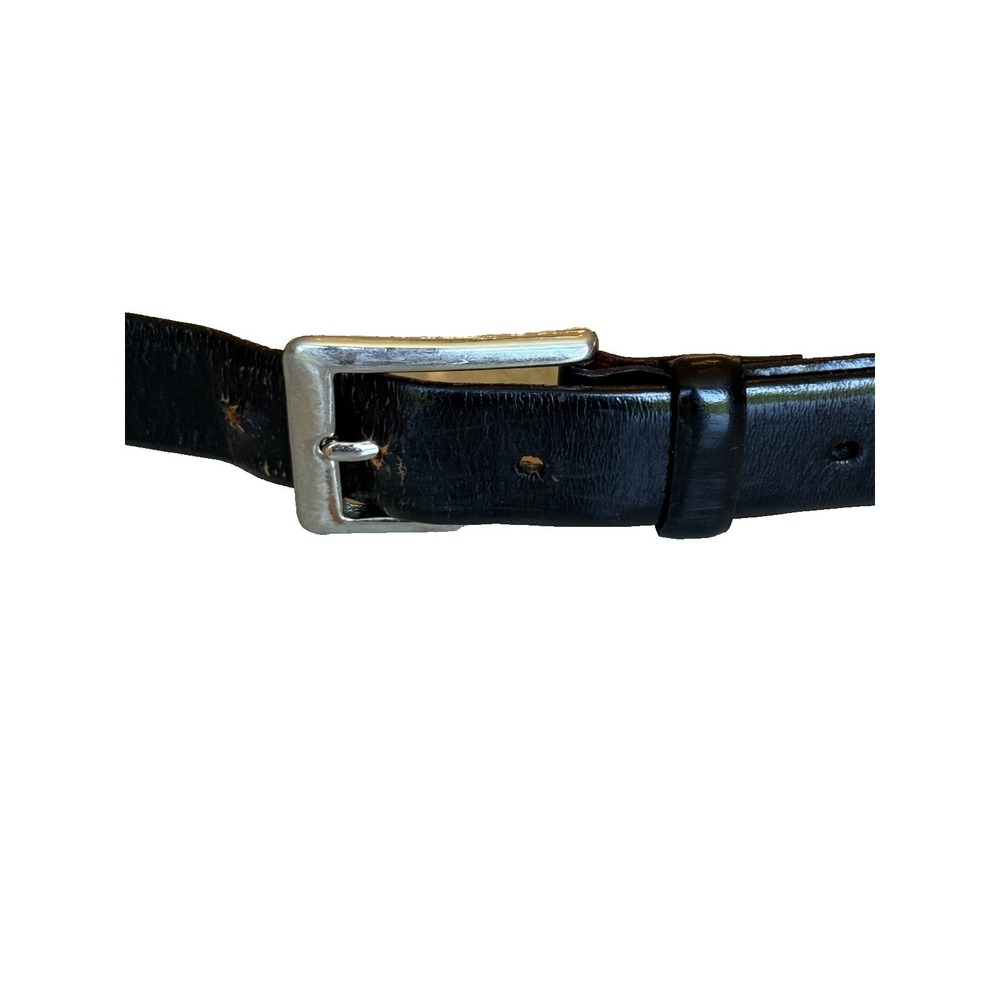 Brooks Brothers Vintage Men's Black Italian Leather Dress Belt Polished; Size 49 - Picture 2 of 13